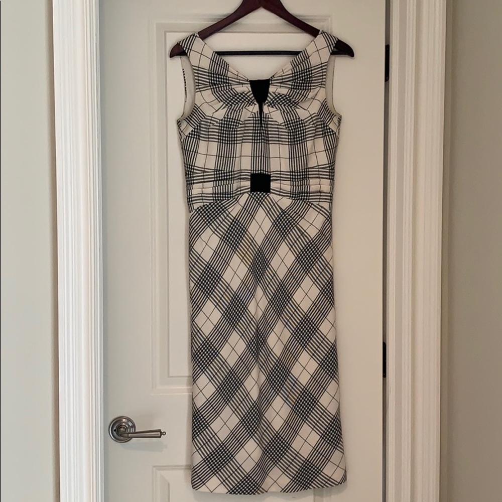 Zac Posen plaid black and white dress.